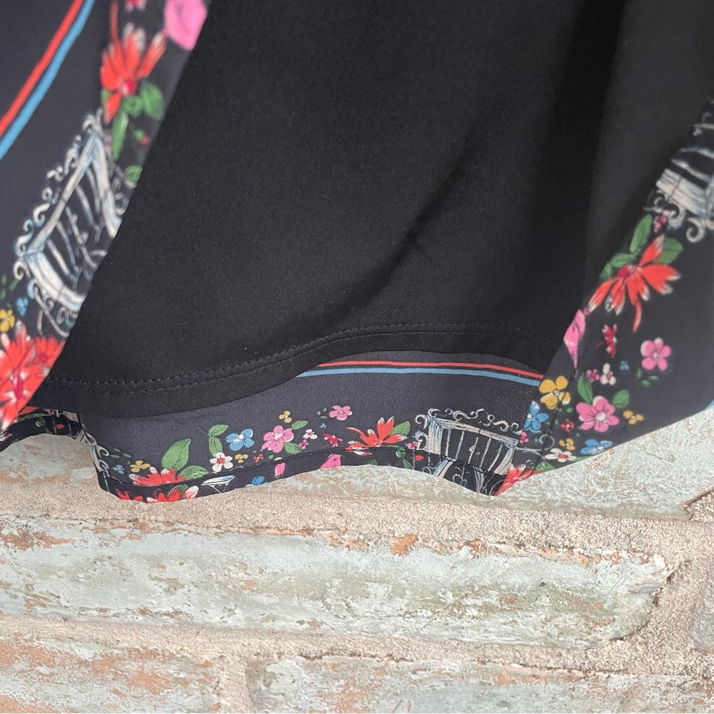 Three Ena Dress Black Twee Bird Floral Print Stretch Shift Dress Modcloth - Picture 8 of 11